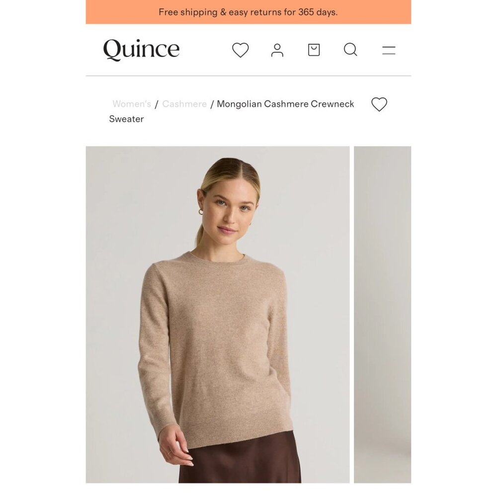 Quince Womens 100% Cashmere Crewneck Sweater Medium